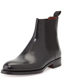 Magnanni For Neiman Marcus Polished Leather Chelsea Boot Black