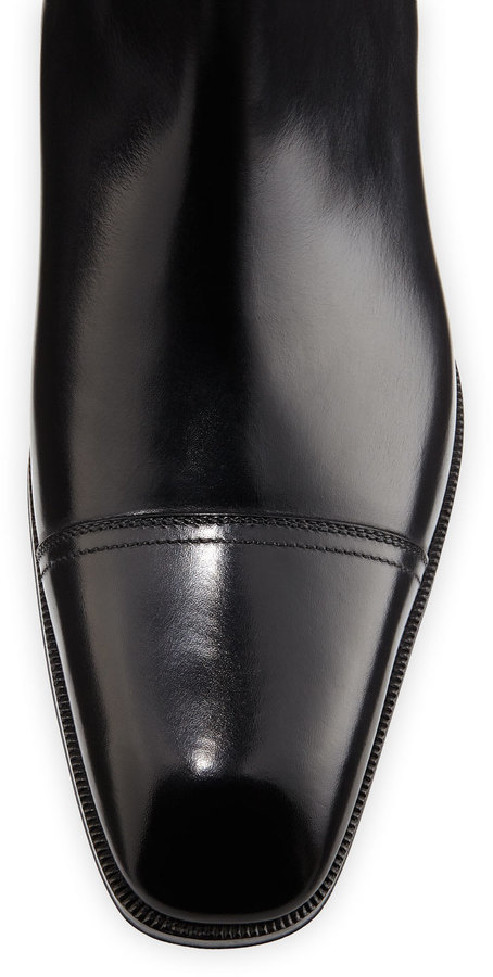 Tom Ford Gianni Leather Chelsea Boot Black, $1,890 | Neiman Marcus |  Lookastic