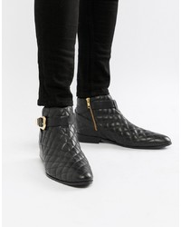 House of Hounds Harpy Chelsea Boots In Black Quilted Leather