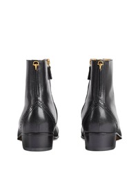 Gucci Horsebit Detail Leather Ankle Boots