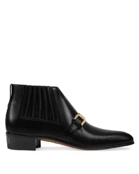 Gucci Leather Ankle Boot With G Brogue