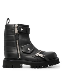 Moschino Leather Biker Ankle Boots