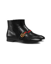 Gucci Leather Boots With Double G