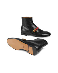 Gucci Leather Boots With Double G
