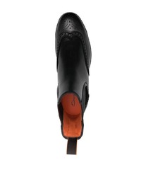 Santoni Leather Brogue Chelsea Boots