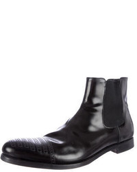 Prada Leather Chelsea Ankle Boots