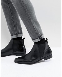 Zign Leather Chelsea Boots In Black