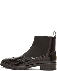Christopher Kane Leather Elastic Chelsea Leather Boots