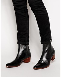 Jeffery West Leather Heel Chelsea Boots