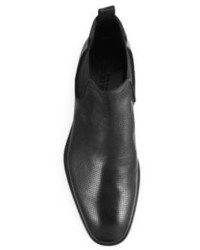 Giorgio Armani Leather Slip On Chelsea Boots