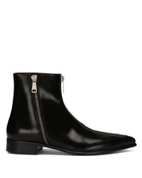 Dolce & Gabbana Leather Zip Detail Ankle Boots