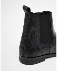 Bronx Lizard Print Leather Chelsea Boots