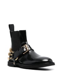 Moschino Logo Lettering Leather Boots
