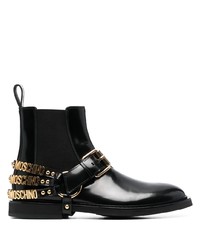 Moschino Logo Lettering Leather Boots