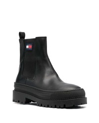 Tommy Jeans Logo Patch Leather Chelsea Boots