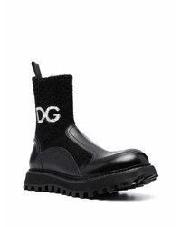 Dolce & Gabbana Logo Print Combat Boots