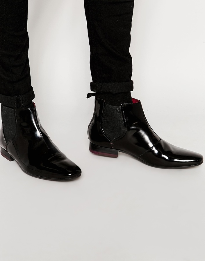 high shine chelsea boots