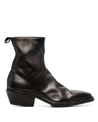Premiata Low Heel Crinkled Leather Boots