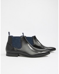 Ted Baker Lowpez Chelsea Boots In Black Leather