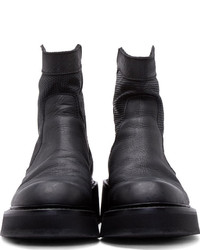 Ma Julius Black Leather Perforated Boots