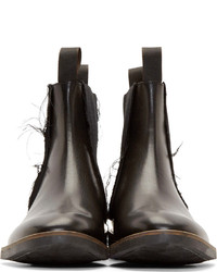 Maison Margiela Black Leather Inside Out Chelsea Boots