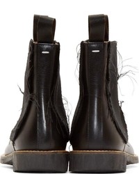 Maison Margiela Black Leather Inside Out Chelsea Boots