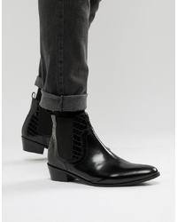 House of Hounds Onyx Cuban Boots In Black Leather