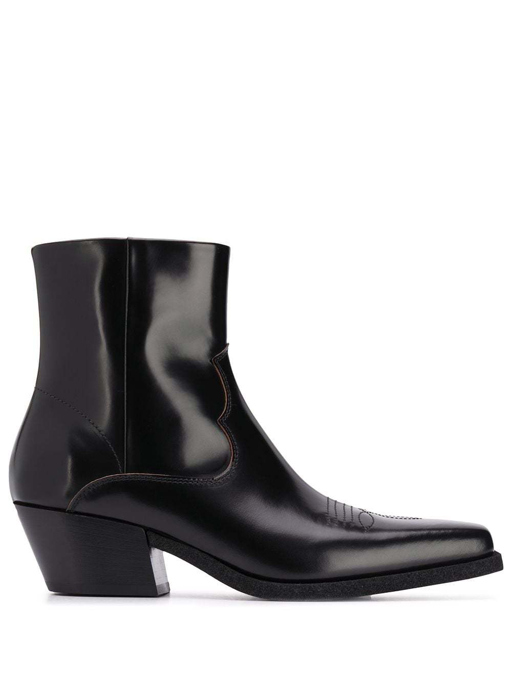 Off-White Paperclip Square Toe Ankle Boots, $597 | farfetch.com | Lookastic