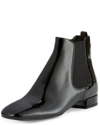 Prada Patent Leather 20mm Chelsea Boot Black