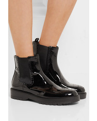 Prada Patent Leather Chelsea Boots Black