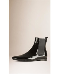 Burberry Patent Leather Chelsea Boots