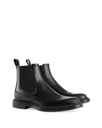 Gucci Perforated Detail Ankle Boots