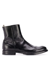 Officine Creative Polished Leather Ankle Boots