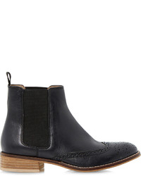 Dune Quentin Leather Brogue Chelsea Boots