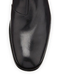 Alexander McQueen Riveted Leather Chelsea Boot Black