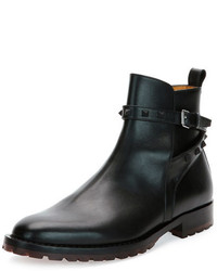 Valentino Rockstud Leather Chelsea Boot Black
