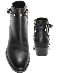 Valentino Rockstud Strap Leather Chelsea Boot