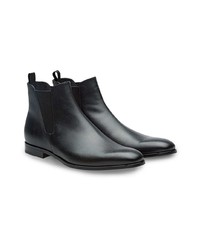 Prada Saffiano Leather Chelsea Boots
