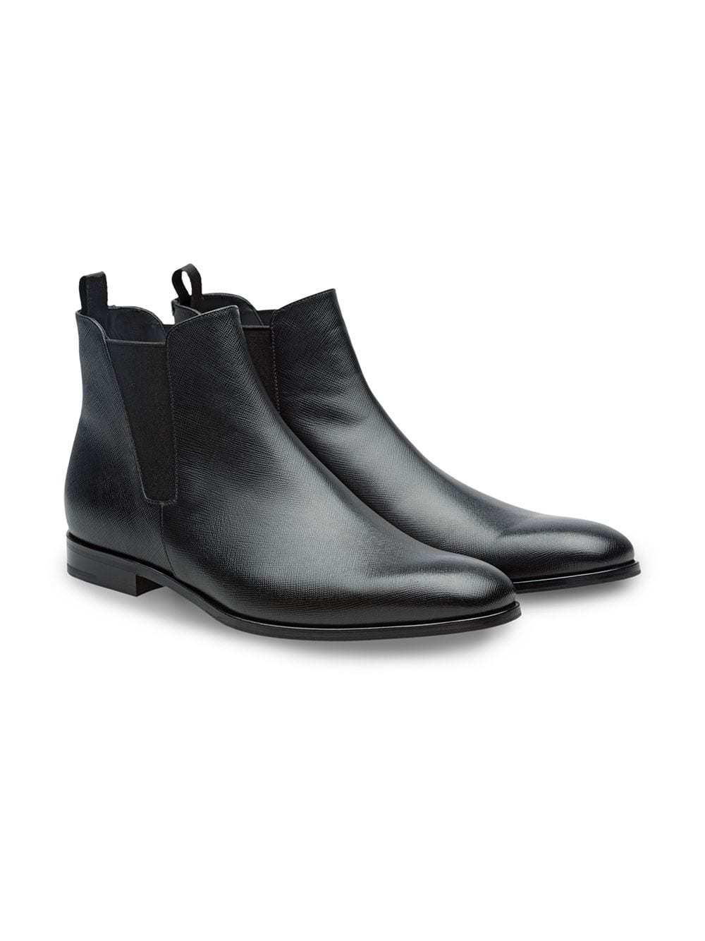 Prada Saffiano Leather Chelsea Boots, $1,170 | farfetch.com | Lookastic