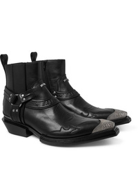 Balenciaga Santiag Embellished Leather Boots