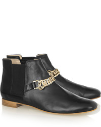 Tod's Sold Out Chain Trimmed Leather Chelsea Boots