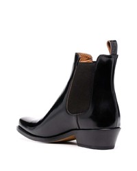 Buttero Square Toe Patent Leather Chelsea Boots