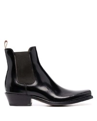 Buttero Square Toe Patent Leather Chelsea Boots