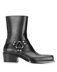 DSQUARED2 Square Toe Strap Detail Ankle Boots
