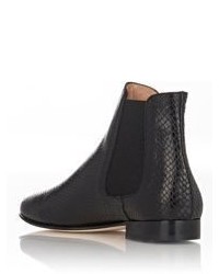 Barneys New York Stamped Leather Chelsea Boots Black