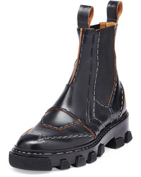 Balenciaga Stapled Leather Chelsea Boot Black