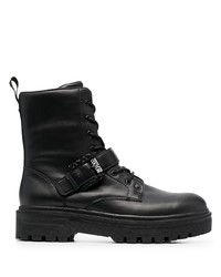 VERSACE JEANS COUTURE Syrius Logo Buckle Combat Boots