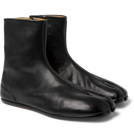 Maison Margiela Tabi Split Toe Leather Boots, $735 | MR PORTER | Lookastic