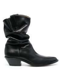 Maison Margiela Tabi Toe Ruched Leather Boots