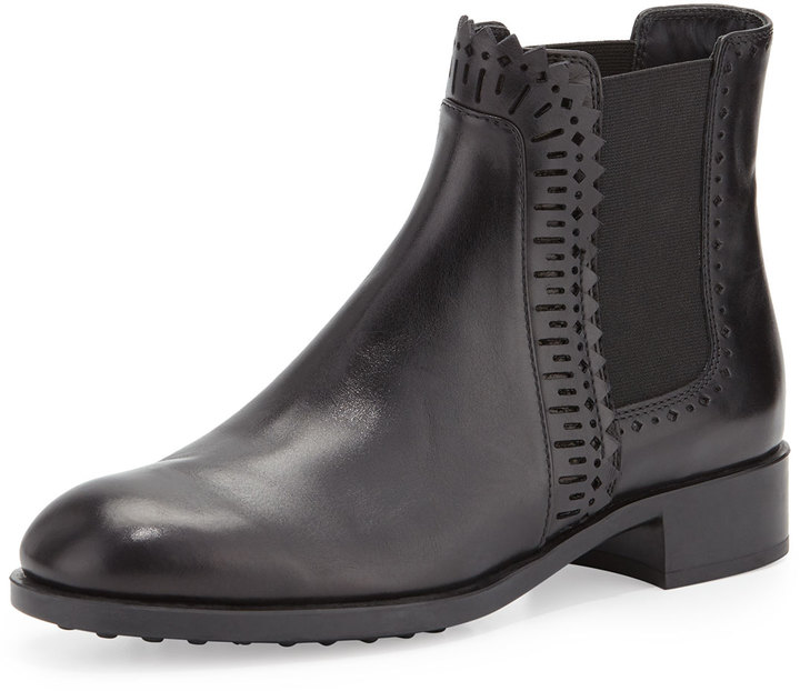 Tod's Tods Chelsea Perforated Ankle Boot, $725 | Bergdorf | Lookastic